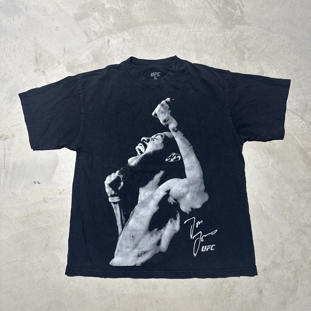 UFC Jon Jones Shirt Men's SZ L Black Graphic Tee T-Shirt MMA Champion Fighter
